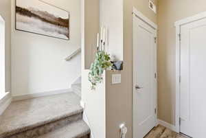 Stairway with baseboards