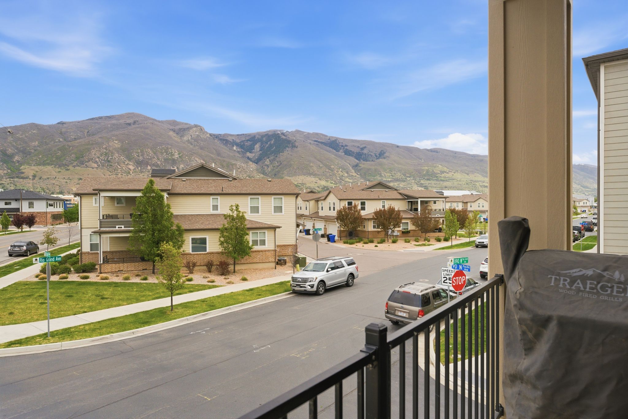 Just off the dining area with mountain views