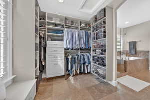 View of walk in closet