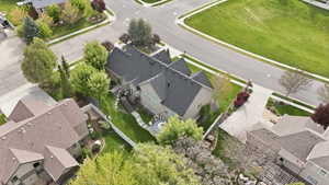Aerial view of residential area