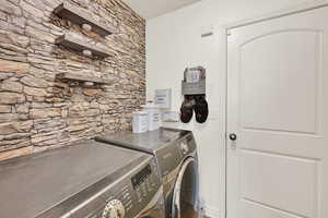 Laundry area with independent washer and dryer