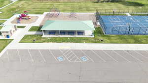 Aerial view of a park