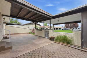 View of patio/Carport.