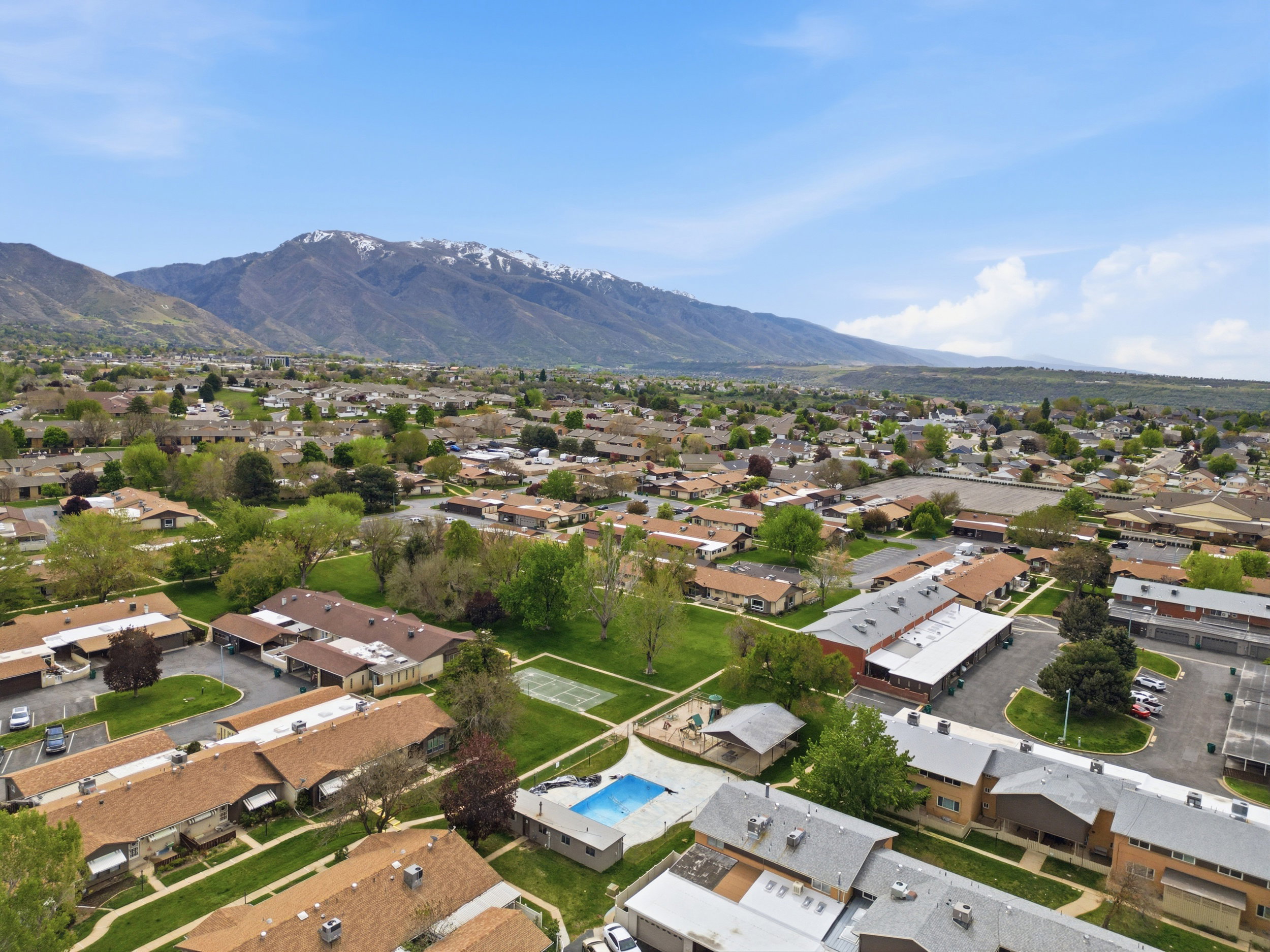Aerial view looking South.
