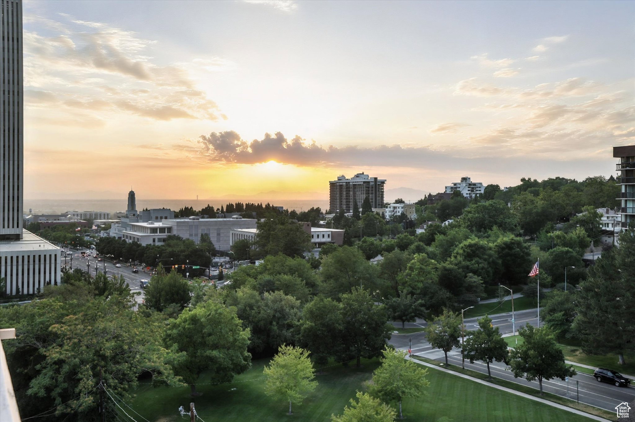 Sunset view from the private roof top deck