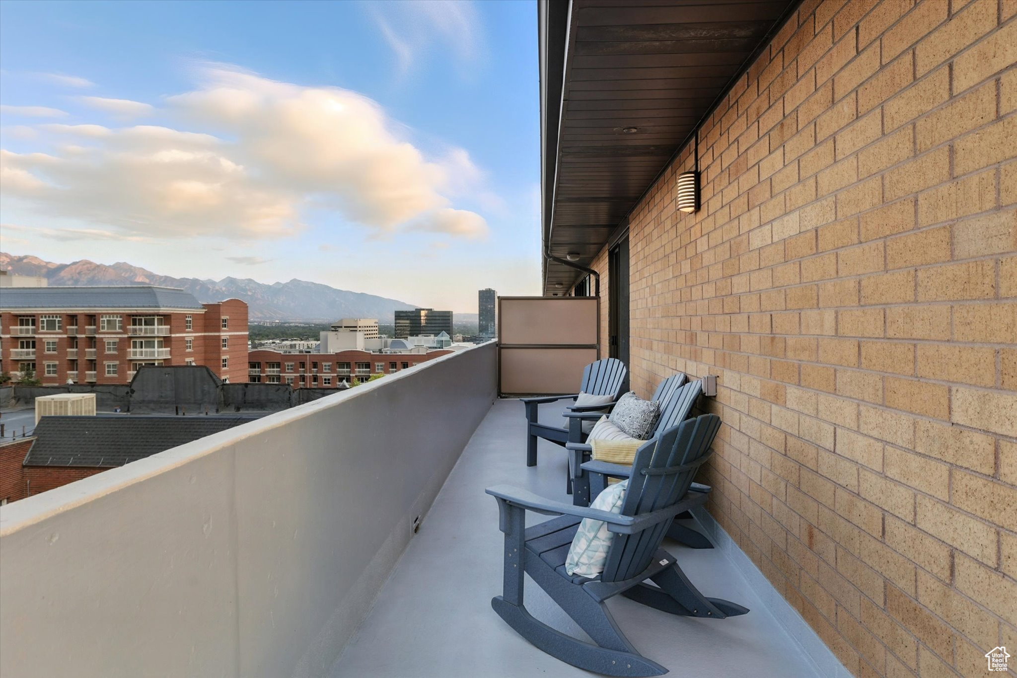 Private roof top deck featuring a full mountain view