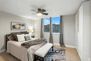 Bedroom on main level with northern views