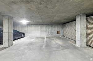 View of 2 parking spaces in the garage