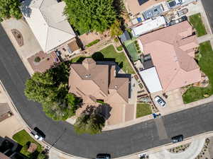 Aerial perspective of suburban area