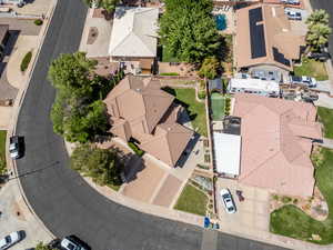 Aerial view of residential area
