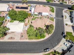 Aerial view of residential area