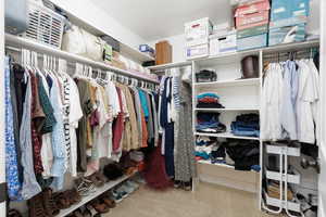 View of walk in closet