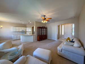 Living room, kitchen