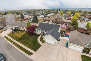 Aerial view of residential area