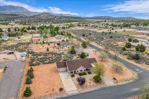 Aerial view of a mountainous background