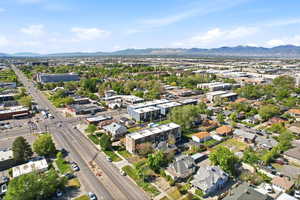 Aerial view of a mountainous background