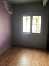 Unfurnished room featuring light wood-style floors and plenty of natural light