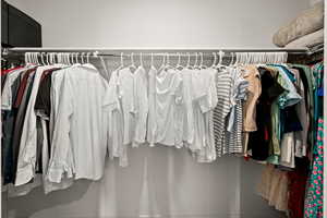 View of walk in closet
