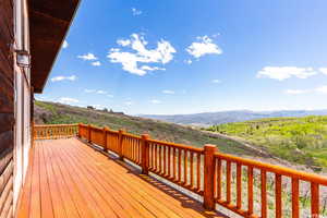 Deck with a mountain view