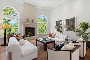 Elegant Living room with high ceilings
