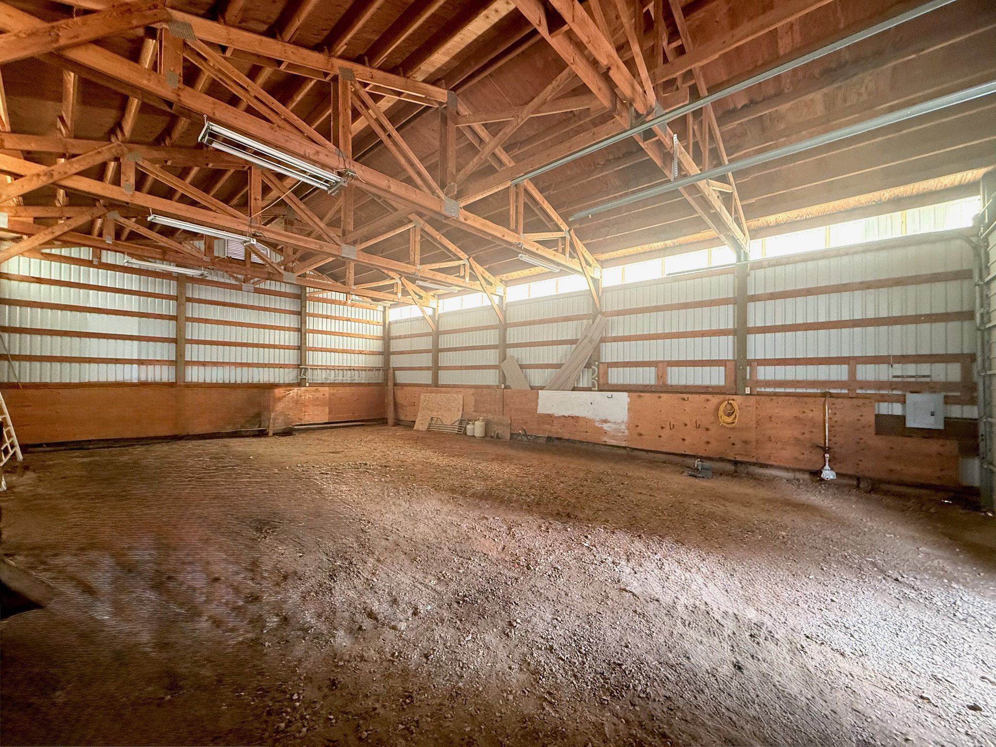 View of indoor horse riding arena
