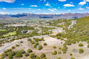 Bird's eye view of a mountain backdrop