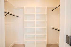 View of walk in closet