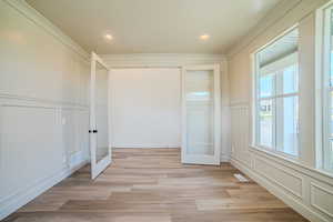 Interior space with french doors