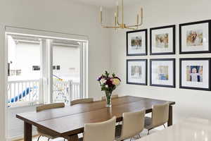 Dining room featuring a chandelier