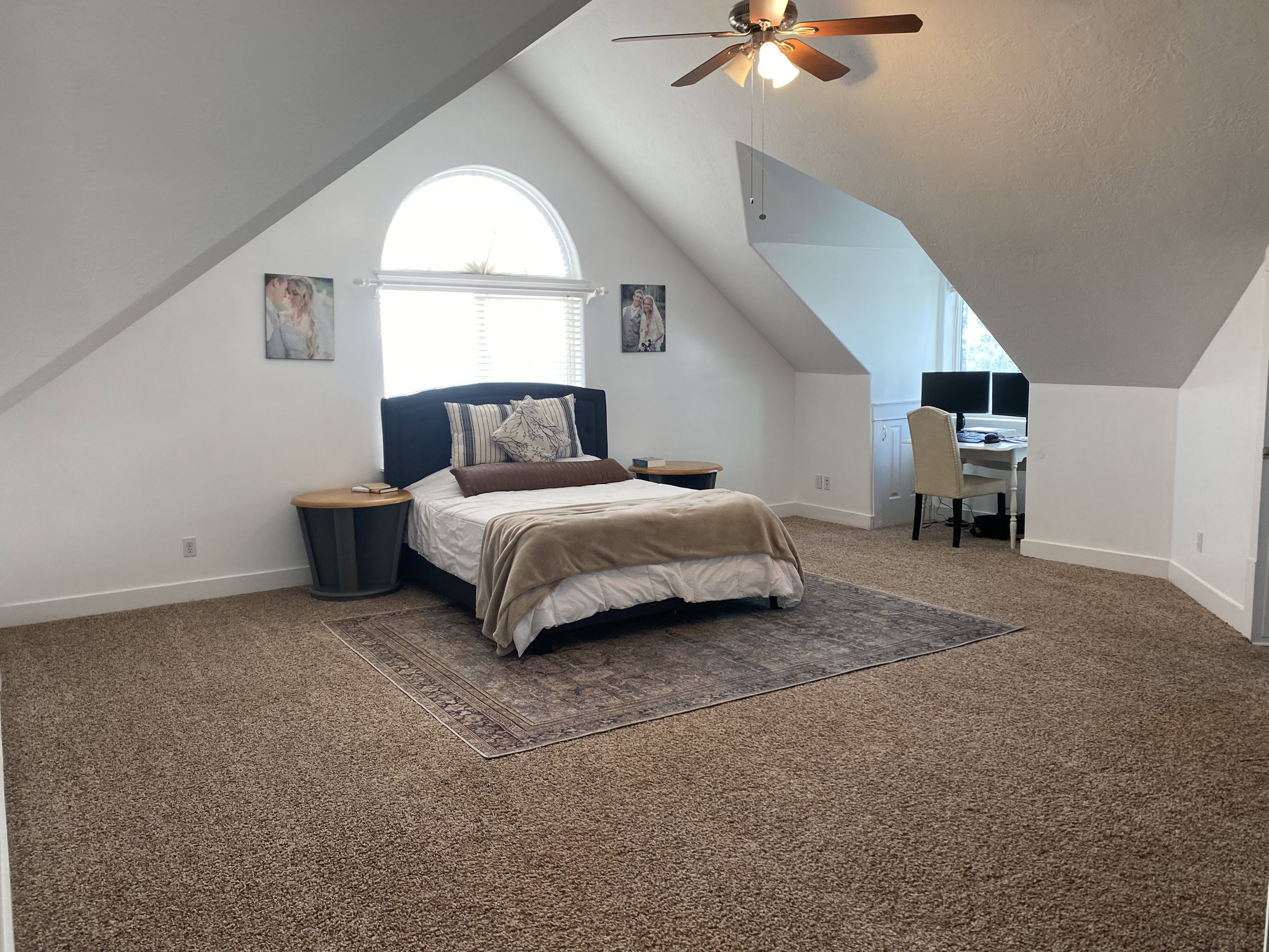 Large Master Bedroom with lofted Ceiling