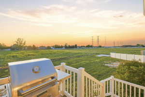 View of yard with a view of countryside