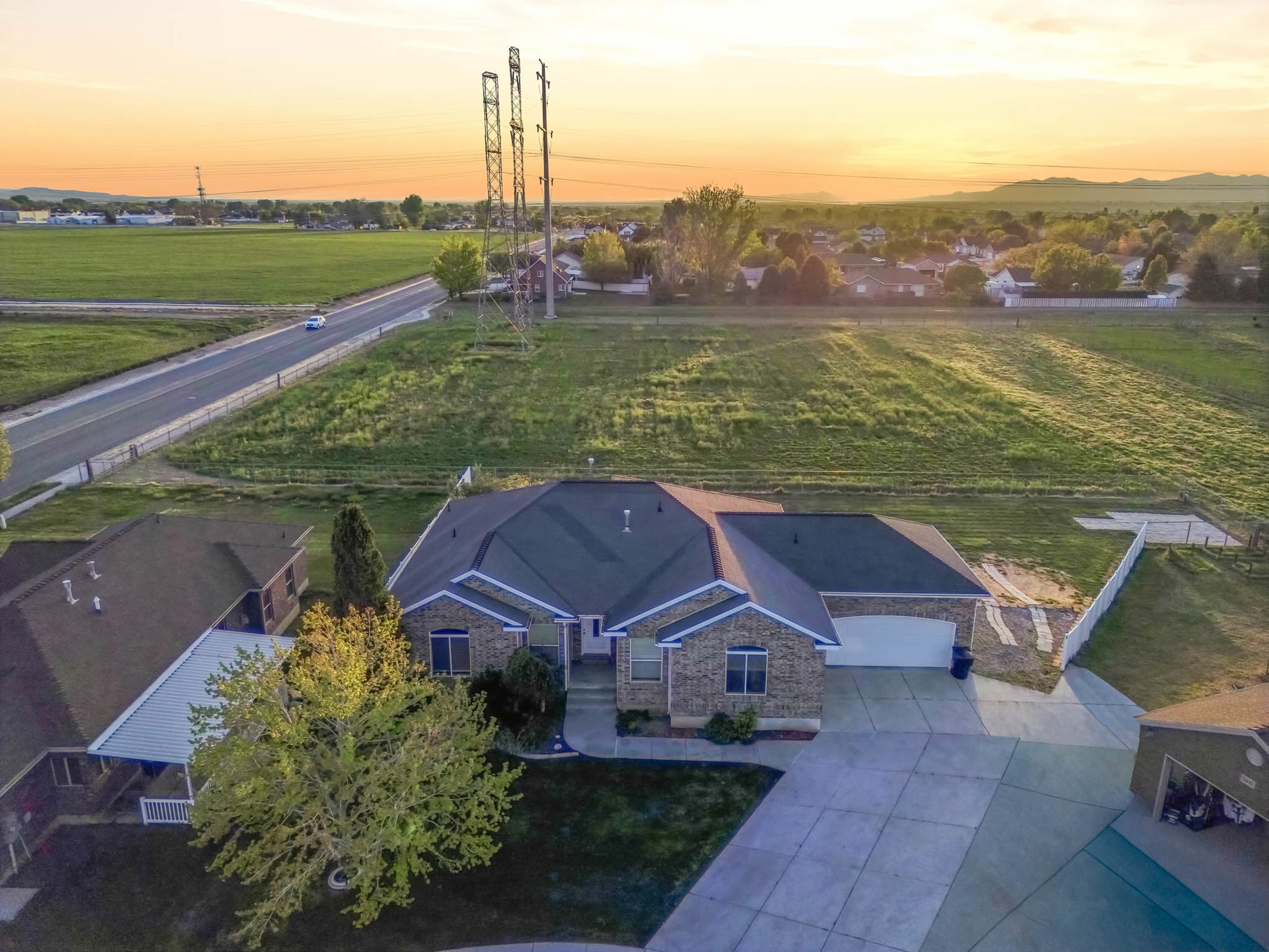 View from above of property