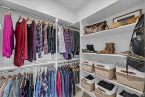 View of walk in closet