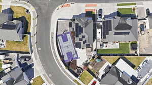 Aerial perspective of suburban area
