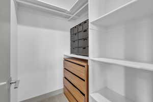 View of walk in closet