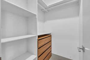 View of walk in closet