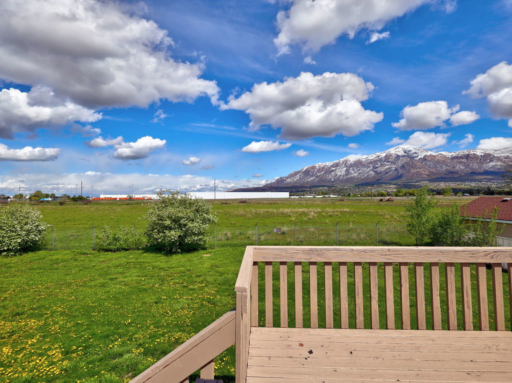 View of mountain background with rural landscape