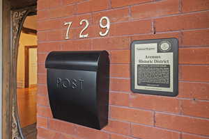 Exterior view of brick siding