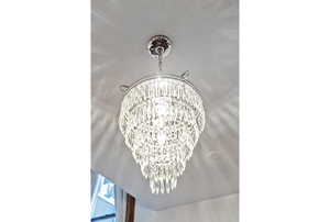 Detailed view of a chandelier