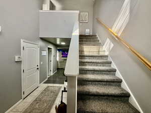 Staircase with baseboards