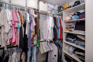 View of walk in closet