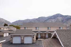 View from upstairs bedroom of mountain views.