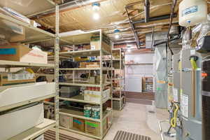 Storage with secured water heater