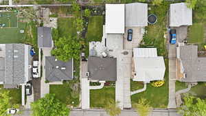 Aerial view of residential area