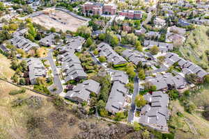 Aerial perspective of suburban area