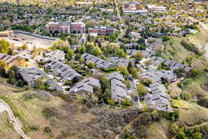 Aerial perspective of suburban area