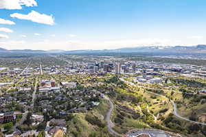 View of urban area with mountains