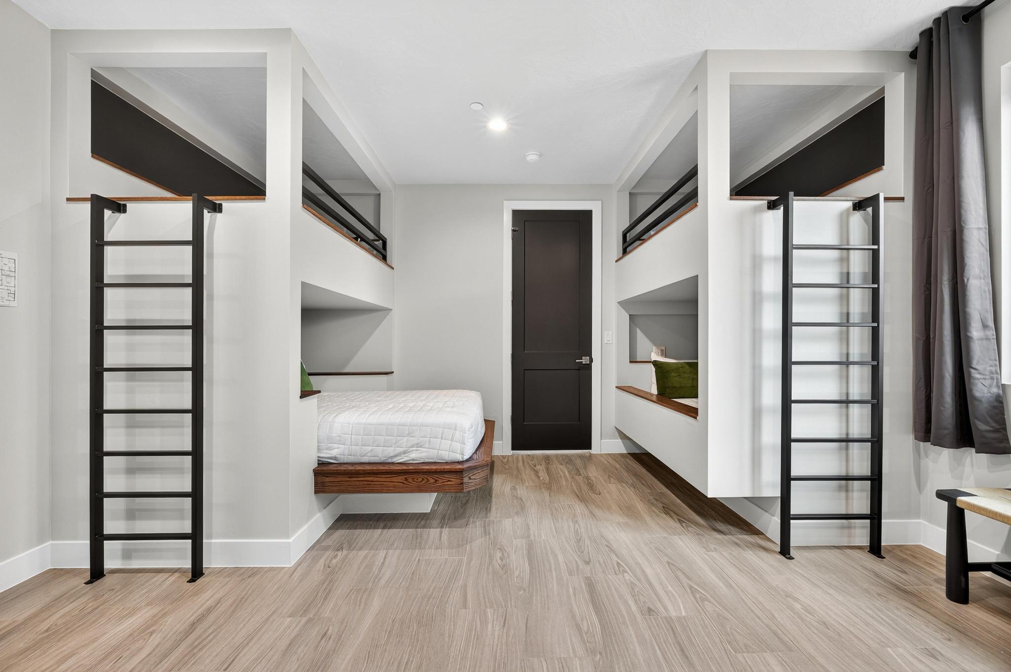 Bedroom with light wood finished floors