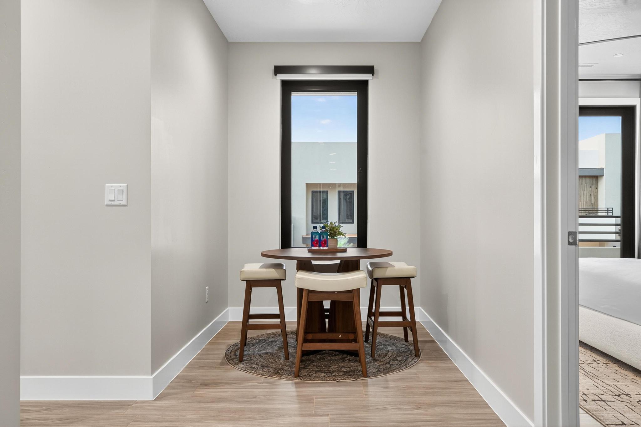 Dining room featuring baseboards and light wood-style flooring