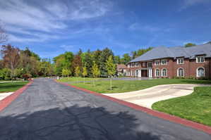 Gated community road.
